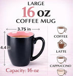GBhome 12oz Coffee Mugs Set of 6, Large Ceramic Coffee Mugs for Man, Woman, Dad, Mom, Modern Coffee Mugs Set with handle for Tea/Latte/Cappuccino/Milk/Cocoa. Dishwasher&Microwave Safe,Pink