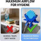 Cute Hanging Sponge Holder with Drainage, Peeing Scrub Sponge Holder, Ponge Holder for Kitchen Sink, Funny Sponge Stand for Kitchen Sink, 3D Printing Countertop Sponge Holders (Green)