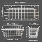 MaraFansie Wall Wire Baskets Adhesive Basket Hanging Kitchen Baskets No Drilling for Cabinet & Pantry Organization and Kitchen, Bathroom, Bedroom Storage, 4 Pack, White
