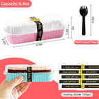 Mini Loaf Pans with Lids and Spoons Sealing Sticker,120 Pcs 6.8oz Cake Pans for Baking Disposable Aluminum Foil Christmas Cake Pan (mixed)