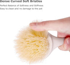 Facjoleco Dish Brush with Handle, Pot Brush, 2 Pack Kitchen Scrub Brushes for Cleaning, Dish Scrubber with Soft Bristles for Sink, Pots, Pans