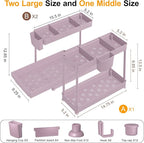 3 Pack Multi-Purpose Under Sink Organizers and Storage, 2026 L-Shaped Pull Out Cabinet Organizer for Bathroom & Kitchen, Under Cabinet Organizer with Hooks Hanging Cup (Pink, 12.85 inch)