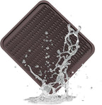 ZLR Large Silicone Dish Drying Mat (16" x 18") - XL Heavy Duty Drainboard Mat for Pots, Pans & Family Loads - Heat Resistant Trivet & Counter Protector, Easy Clean (Coffee)