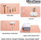 MicoYang Silicone Dish Drying Mat for Multiple Usage,Easy clean,Eco-friendly,Heat-resistant Silicone Mat for Kitchen Counter or Sink,Refrigerator or Drawer Liner Pink 4XL 32 inches x 18 inches