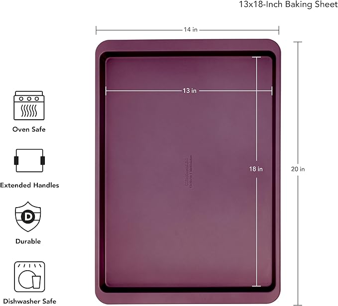 KitchenAid 13x18in Nonstick Aluminized Steel Baking Sheet, Beetroot