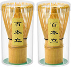 Clay&Fire Matcha Whisk, 2 Pack Handcrafted Bamboo Whisk for Matcha Powder, Traditional Japanese Chasen for Matcha Stirrer, 100% Natural Matcha Wisk