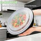 ZAVOOS 8 Pack Plastic Serving Bowls with Lids, 165 Oz Large Mixing Bowl with Non Slip Base, Round Food Storage Container for Christmas Party, Kitchen Prepping Baking Cooking, Microwave Freezer Safe