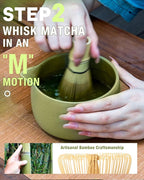 20OZ Matcha Whisk Set - 5PCS Japanese Tea Set Includes Matcha Bowl with Spout, Bamboo Whisk with Ceramic Holder, Bamboo Scoop and Sifter, Matcha Kit for Ceremony, Gift for Matcha Lovers (Matcha Green)