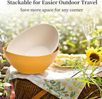 WRINGKIT Set of 6 Wheat Straw Salad Bowls Large, 65 Oz Unbreakable Serving Bowls, Microwave & Dishwasher Safe Soup Bowls, Kitchen Bowls Set for Serving Salad, Cereal, Fruit, Chip