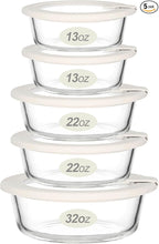 Urban Green Glass Food Storage Containers with Glass Lids, Microwave Safe Food Container Set, Aitight Meal Prep Container Set, LeakProof, 100% Plastic Free, 5 Pack