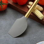Gold Spatulas, Berglander Non-stick Silicone Flexible Scrapers Baking Mixing Tool With Titanium Gold Plating Handle, Baking Tools, Heat Resistant, Dishwasher Safe, Easy to Clean
