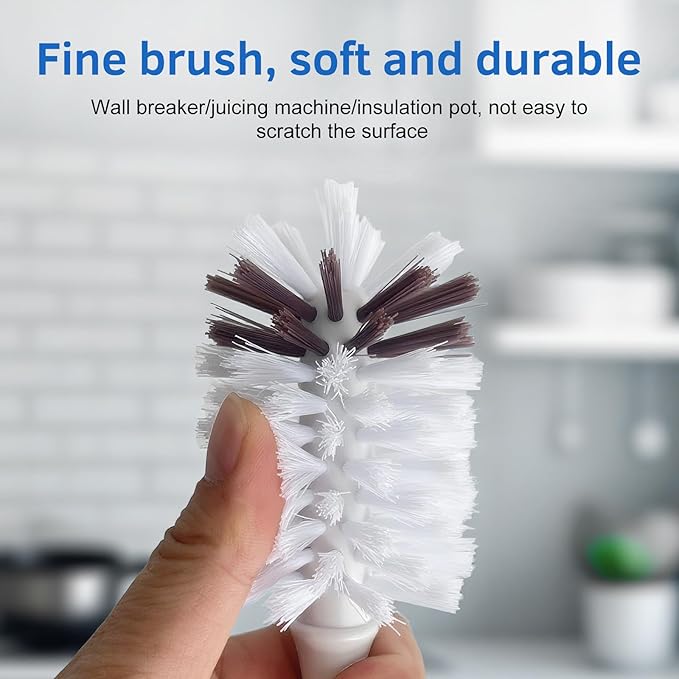 Long Handle Kitchen Cleaning Brush Set of 2, Long Handle Tableware Brush for Dishes, Sinks, pots, Pans, Long Handle Bottle Brush for Water Bottles, Glassware