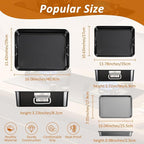 4 Pcs Deep Lasagna Baking Pan for Oven, 16/13.8/10 Inch Baking Dishes for Oven, Roasting Pans with Stainless Steel Handles, Heavy Duty Bakeware for Cake and Brownie