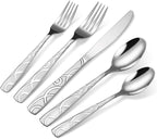 20PCS Silverware Set Service for 4, Premium 18/0 Stainless Steel Cutlery Set, Mirror Polished Flatware, Modern Kitchen Eating Utensils for Home, Restaurant, Wedding, Party