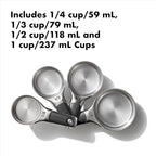 OXO Good Grips Stainless Steel Measuring Cups and Spoons 8-Piece Set,4 Cups and 4 Spoons,(Pack of 2)