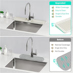 24'' Faucet Mat for Kitchen Sink [5°Slope Fast Self-draining] Faucet Mat Kitchen Sink Splash Guard Silicone Sink Faucet Mat Splash Guard Kitchen Sink Area Tidy Splash Faucet Guard Draining Mat-Beige
