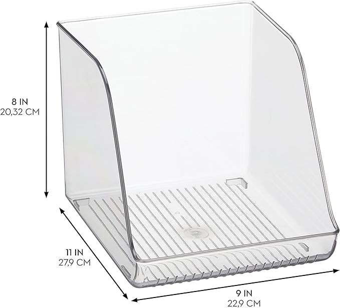 iDesign Water Bottle Organizer for Fridge - Clear - Made in USA