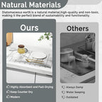 Large Stone Dish Drying Mat for Kitchen Counter, 2 PCS Quick Dry Stone Mats, Foldable Water Absorbing Diatomaceous Earth Drying Dishes Pad for Countertop Bottle Utensil Cup(Black White 24"×16"&8"x4")