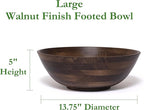 Lipper International Walnut finished 14" Salad Bowl, Large - Single Bowl (274WN)