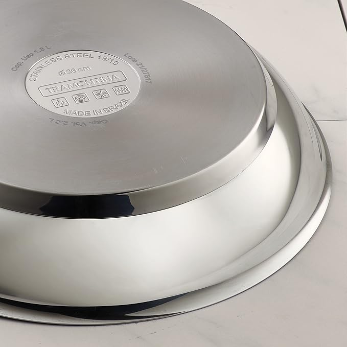 Tramontina 10-Inch Non Stick Frying Pan, Tri-Ply Base Stainless Steel Skillet with Reinforced Nonstick Coating, Dishwasher and Oven Safe