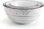 Pfaltzgraff Trellis Serving Bowls, Set of 3, White