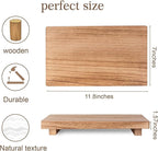 zoocatia Small Wood Tray Pedestal Stand Farmhouse Bathroom Decor Decorative Wooden Riser Kitchen Soap Dish Holder for Vanity, Counter, Sink, Large 11.8" x 7" - Brown