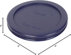 Pyrex 7202 1-Cup Glass Bowl & 7202-PC Dark Blue Lid (4-Pack) - Made in USA