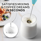 Zulay Kitchen Powerful Milk Frother Wand With 4 AA Duracell Batteries - Ultra Fast Handheld Drink Mixer - Electric Whisk Foam Maker for Coffee, Lattes, Cappuccino, Matcha & Creamer