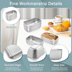 TeamFar Mini Loaf Pan, 4 PCS Stainless Steel Loaf Pans for Baking Bread, 6.3 x 3.5 Inch Bread Baking Pan for Homemade Bread, Meatloaf, Cake and Brownies, Non-Toxic, Oven & Dishwasher Safe