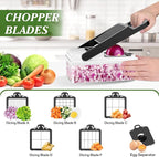 HomeHacks Vegetable Chopper Vegetable Cutter, 15 in 1 Kitchen Gadget, Dicer, Slicer, Onion Cutter, Salad, Cheese Grater & Egg Separator - Multi-Functional Veggie Chopper Lid with Handle (White)