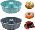 2 Pack Silicone Cake Pan Nonstick,10 Inch, Silicone Cake Molds,Pound Cake Pan, Baking for Jello,Gelatin,Cake,Brownie and Bread (Grey+Blue)