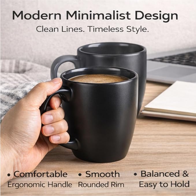 GBhome 16oz Coffee Mugs Set of 6, Large Ceramic Coffee Mugs for Man, Woman, Dad, Mom, Modern Coffee Mugs Set with handle for Tea/Latte/Cappuccino/Milk/Cocoa. Dishwasher&Microwave Safe,Multi-Color