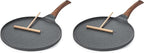 SENSARTE Nonstick Crepe Pan, Swiss Granite Coating Dosa Pan Pancake Flat Skillet Tawa Griddle 10-Inch with Stay-Cool Handle, Induction Compatible (Pack of 2)