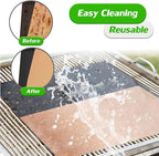 RENOOK Grill Mats for Outdoor Grill, Set of 8 （4 Black+4 Copper）BBQ Grill Mat for Outdoor Gas Grill, Non-Stick Cooking Sheets, 15.75 X 13 Inch