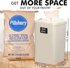 WHITE FEATHER SUPPLIES 2 PC [6.5L / 220 Oz] Large Flour Sugar Storage Containers - Leak Proof, BPA Free, Clear Plastic Food Storage Containers with Lids Airtight - Bulk Storage for Kitchen and Pantry