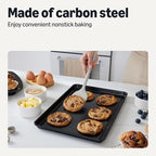 Amazon Basics Nonstick Bakeware 6-Piece Set, Stackable, Dishwasher and Oven-Safe, Baking Pan