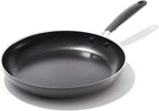 OXO 12” Non-Stick Every Day Frying Pan, BPA-Free Comfort Grip Silicone Handle, Dishwasher & Oven Safe, PFAS-Free Ceramic Skillet, Eggs & Omelets, Black
