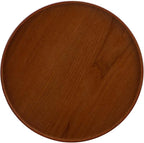 Round Trays Home Decor, 11.8" Large Round Wood Tray for Ottoman, Large Tray for Ottoman Coffee Table Candle Holder, Wooden Serving Decorative Trays for Home Kitchen Office Organizer