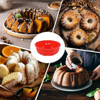 2 Pack Silicone Cake Pan Nonstick,10 Inch, Silicone Cake Molds,Pound Cake Pan, Baking for Jello,Gelatin,Cake,Brownie and Bread (Blue+Blue)