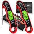 2 Pack Fast Instant Read Meat Thermometer with Backlight - Waterproof Digital Food Probe for Grilling, Cooking, Baking & Candy Making - Kitchen & BBQ Essential(Red)
