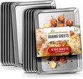 Eatex Aluminum Baking Sheet Set, 12 Pack Cookie Sheet Set, 21” x 15” Large Baking Pan Set, Cookie Sheets for Baking Nonstick, Baking Pans Set, Steel Baking Sheets for Oven, Big Sheet Pans for Baking