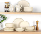 AmorArc Ceramic Dinnerware Sets,Handmade Reactive Glaze Stoneware Plates and Bowls Sets,Highly Scratch Resistant | Dishwasher & Microwave Safe Dishes Set,Service for 6 (18pc)