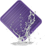 ZLR Large Silicone Dish Drying Mat (16" x 18") - XL Heavy Duty Drainboard Mat for Pots, Pans & Family Loads - Heat Resistant Trivet & Counter Protector, Easy Clean (Meadow Violet)