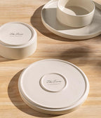 TheTerra Ceramic Dinnerware Sets for 6, 18 Pieces Handmade Reactive Glaze Plates and Bowls Set, Scratch Resistant Dish Set, Oven & Microwave & Dishwasher Safe, Ice Cream