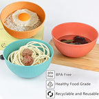 Unbreakable Wheat Straw Cereal Bowls Set of 6, 24 OZ Microwave and Dishwasher Safe Lightweight Soup and Salad Bowl Sets, Reusable Dessert Bowls for Rice, Pasta, Snack, Fruit, BPA Free (6 Colors)