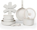 Country Kitchen Cookware Set with Removable Handle, Oven & RV Safe Pots and Pans Set, Cream Rhombus, Original