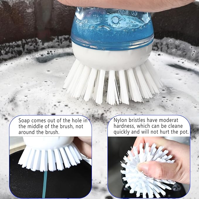 4 Pack Brush Refills for OXO Dish Brush Refill B, Brush Head Replacement OXO Dish Brush Replacement Head（White Round）