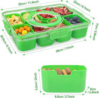 shopwithgreen Snackle Box Charcuterie Container, Divided Serving Tray with Lid and Handle for Party, Veggies, Fruit, Nuts, Food Tray Platter Snack Box Container for Entertaining, Picnic, Green
