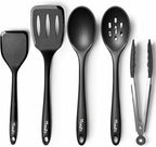 Silicone Cooking Utensils Set, Heat Resistant and large Non Stick Spatulas & Spoons for Kitchen, Ideal BPA Free Kitchen Turners for Frying, Mixing,Serving,Draining,Turning