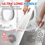 FORASTO 2Pack 2 in 1 Toilet Brush and Plunger Set, Toilet Bowl Brush Plunger Set,Extended Handle Plunger,Bathroom Cleaning Tools,Toilet Brush Plunger Combo,Cleaning Brush（Pearl White，21inch）